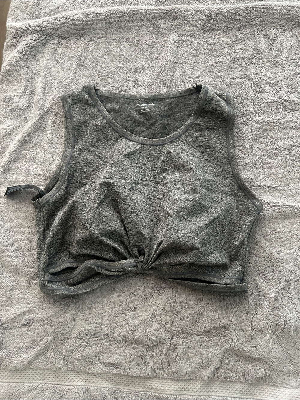 Urban Outfitters Gray Knot-Front Cropped Tank